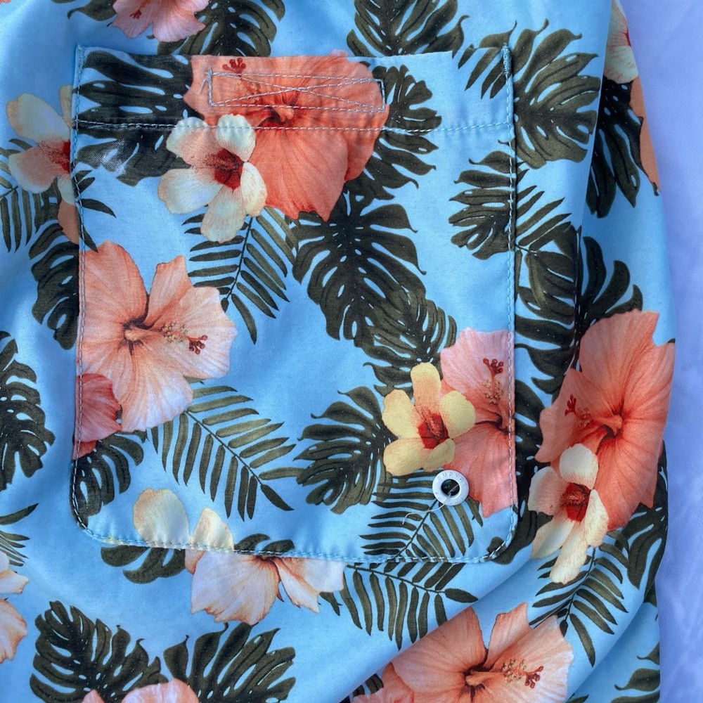 Teal Empyre Grom Flower Board Shorts/Swim Trunks